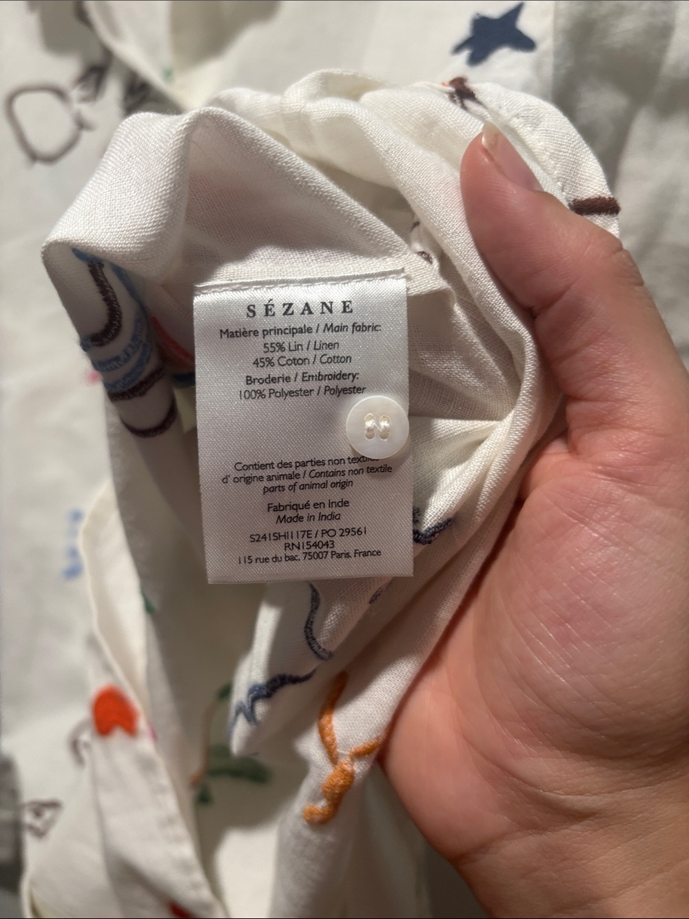 SEZANE x G. KERO Marzia embroidered button down shirt limited edition - Picture 4 of 6